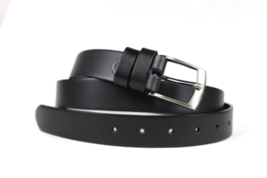 Skórzany pasek do spodni męski klamra srebrna