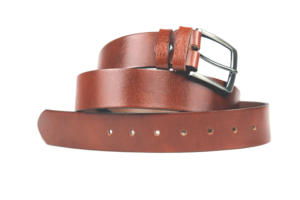 Brązowy pasek do JEANSU skóra licowa PMJ 14 Pasek męski koniakowy brąz, klasyczna konstrukcja
